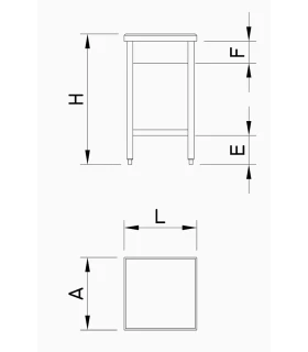 Tajo lastrado fibra blanca con estante 1000x500x900 mm