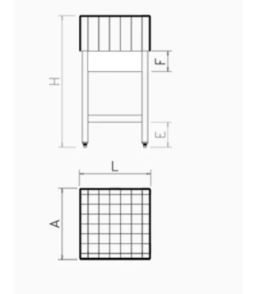 Tajos de Corte Tajo madera de encina con faldón y estante 700x500x900 mm Fricosmos 31510