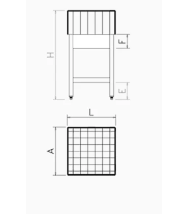 Tajos de Corte Tajo madera de encina con faldón y estante inox 450x450x900 mm Fricosmos 31504