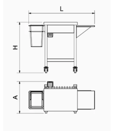Tajos de Corte Tajo especial barbacoa fibra blanca con faldón y estante inox 1175x530x900 mm. Fricosmos 32002