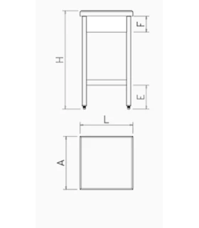 Tajo lastrado fibra blanca con estante 700x500x900 mm