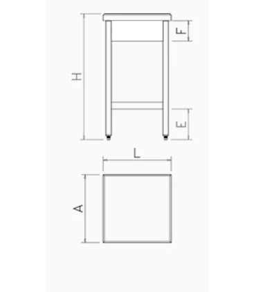 Tajos de Corte Tajo lastrado fibra blanca con estante 700x500x900 mm Fricosmos 30160