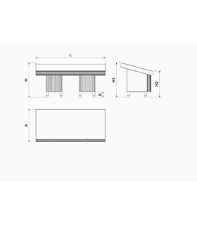 Mostrador de frutería de 2911x950x730/955 mm