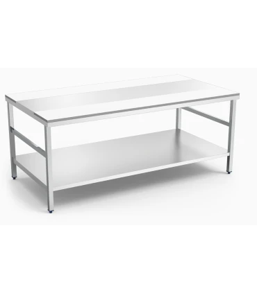 Mesas con tablas de corte Mesa despiece fibra blanca con estante 2000x1050x850 mm Fricosmos 072454