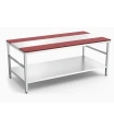 Mesa despiece con fibra roja con estante 1500x1300x850 mm