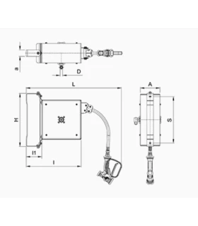 Grifo manguera enrollable inox. compacto 1/2