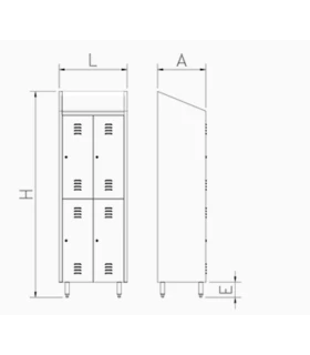 Taquilla grande de 6 puertas de 985x480x2010 mm