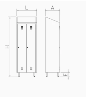 Taquilla grande de 3 puertas de 985x480x2010 mm