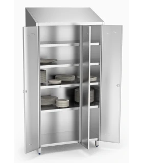 Armario inox reforzado para vajilla de 983x480x2010 mm.
