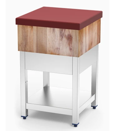 Tajos de Corte Tajo madera y fibra roja con faldón y estante 700x500x900h mm Fricosmos 30710
