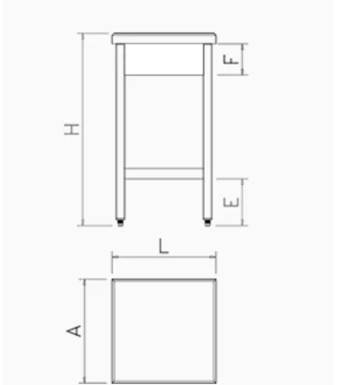 Tajos de Corte Tajo lastrado fibra blanca y estante 500x500x900h mm Fricosmos 030156
