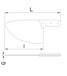 Cuchillo filetero con mango virola hoja grande 250x160x1.4 mm