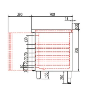 Mesa para Congelados GN 1/1 1795x700x850mm 3 puertas Coreco MCG-200