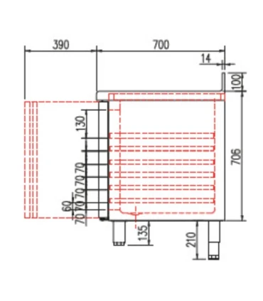 Mesas Frías Fondo 700mm Mesa para Congelados GN 1/1 1795x700x850mm 3 puertas Coreco MCG-200 Coreco MCG-200