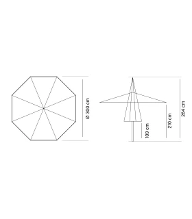 Parasol aluminio diámetro de 3 m Heavy duty ref. 876 Poliester Beig...