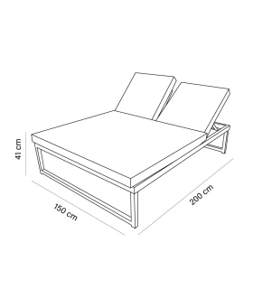 Cama Reclinable Aluminio Blanco 150x200x41cms con Colchón Naútico C...