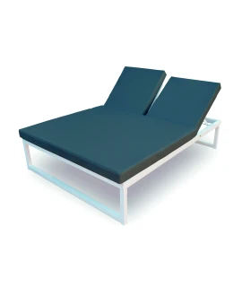 Cama Reclinable Aluminio Blanco 150x200x41cms con Colchón Naútico B...