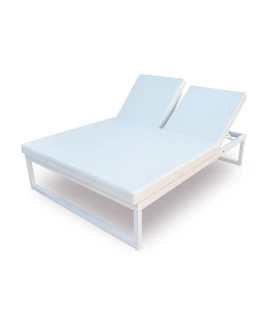 Cama Reclinable Aluminio Blanco 150x200x41cms con Colchón Naútico C...