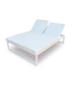 Cama Reclinable Aluminio Blanco 150x200x41cms con Colchón Naútico Class y Textilene