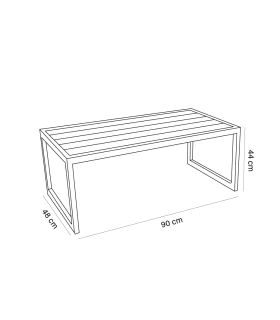 Mesa de Exterior de Aluminio de 91.5x49.5x45.5 cms