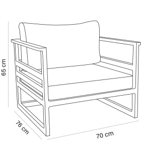 2 Sillones con Brazos de 1 Plaza en Aluminio en Naútico Bio Plus