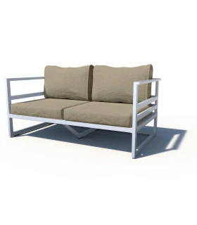 Sillón de 2 Plazas con Brazos en Aluminio en Naútico Bio Plus 142x7...