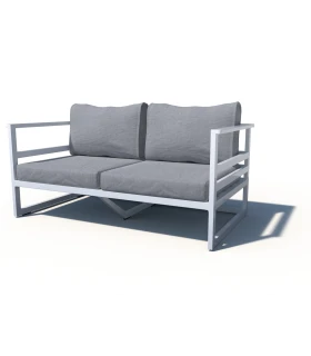 Sillón de 2 Plazas con Brazos en Aluminio en Naútico Class 142x76x6...