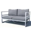 Sillón de 2 Plazas con Brazos  en Aluminio en Masa Soft142x76x66cms