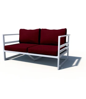 Sillón de 2 Plazas con Brazos en Aluminio en Acrílico 142x76x66cms