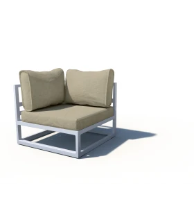 Sillón Rinconero de 1 Plaza en Aluminio y cojines en Masa Soft