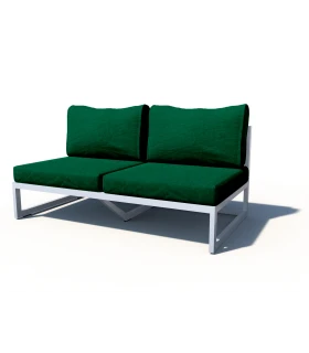 Sillón de 2 Plazas sin Brazos en Aluminio en Acrílico 133x76x66cms