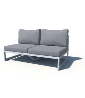 Sillón de 2 Plazas sin Brazos en Aluminio en Poliéster Gris 133x76x...