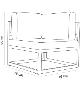 Sillón Rinconero de 1 Plaza en Aluminio y cojines en Naútico Class