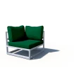 Sillón Rinconero de 1 Plaza en Aluminio y cojines en Acrílico