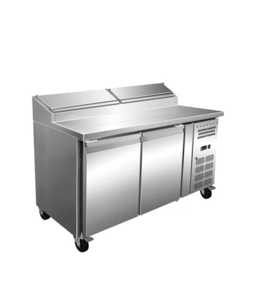 Mesas Frías Fondo 800mm Mesa refrigerada con vitrina de ingredientes 1500x800x1048h BPG-1500 Importación BPG-1500