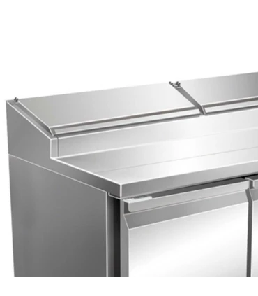 Mesas Frías Fondo 800mm Mesa refrigerada con vitrina de ingredientes 2000x800x1048h BPG-2000 Importación BPG-2000