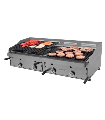 Barbacoas Barbacoa doble de sobremesa parrillas elevables 1250x600mm B-602M Maiser B-602M