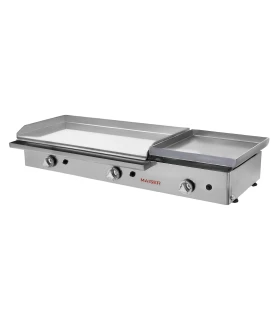 Plancha a Gas Acero Cromado con Zona Frankfurt 80+40cms