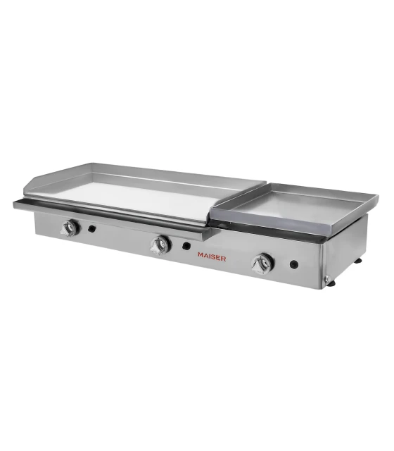 Plancha a Gas Acero Cromado con Zona Frankfurt 80+40cms