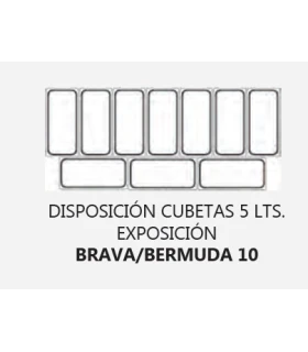 Vitrina de Helados Cristal Curvo para 10+10 cubetas de 5l Brava 10