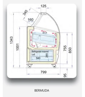 Vitrina de Helados Cristal Curvo para 13 cubetas de 5l Bermuda 13
