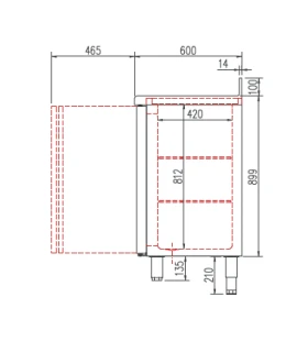 Frente Mostrador Refrigerado con 5 puertas de cristal 3070x600x1040...