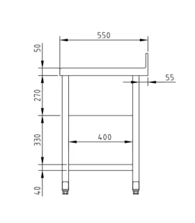 Fregadero Acero Inoxidable con Hueco para Lavavasos Fondo 550 Eratos
