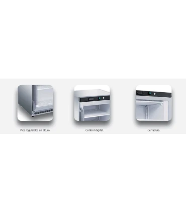 Armarios Expositores Congelados Armario Expositor Congelados frío Estático 600x585x850h mm AE 200 BT INOX Mesfred AE 200 BT INOX