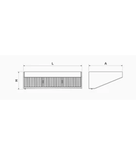 Campana industrial inoxidable sin motor 1477x850x452 mm