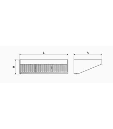 Campanas Extracción Campana industrial inoxidable sin motor 1477x850x452 mm Fricosmos 076604