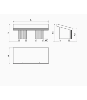 Mostrador de frutería de 1948x950x730/955 mm