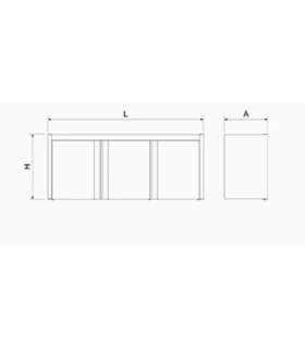 Armario de 3 puertas abatibles de 1575x440x660 mm