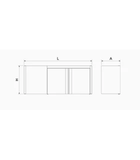 Armario de 1 puerta abatible esquina izquierda 1075x440x660 mm.