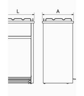 Contenedor XS para vaciado de bandejas 540x410x1016 mm